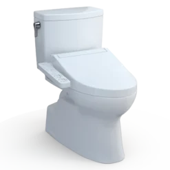 TOTO WASHLET+ Vespin II 1G Two-Piece Elongated 1.0 GPF Toilet and WASHLET+ C2 Bidet Seat, Cotton White, Vitreous China|Plastic, MW4743074CUFG#01