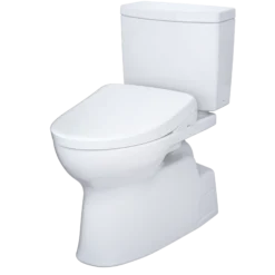 TOTO WASHLET+ Vespin II 1G Two-Piece Elongated 1.0 GPF Toilet and WASHLET+ S7 Contemporary Bidet Seat, Cotton White, Vitreous China|Plastic, MW4744726CUFG#01