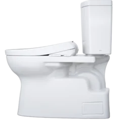 TOTO WASHLET+ Vespin II 1G Two-Piece Elongated 1.0 GPF Toilet with Auto Flush WASHLET+ S7A Contemporary Bidet Seat, Cotton White, Vitreous China|Plastic, MW4744736CUFGA#01