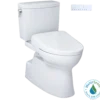 TOTO WASHLET+ Vespin II 1G Two-Piece Elongated 1.0 GPF Toilet and WASHLET+ S7A Contemporary Bidet Seat, Cotton White, Vitreous China|Plastic, MW4744736CUFG#01