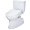 TOTO WASHLET+ Vespin II 1G Two-Piece Elongated 1.0 GPF Toilet with Auto Flush WASHLET+ S7 Contemporary Bidet Seat, Cotton White, Vitreous China|Plastic, MW4744726CUFGA#01