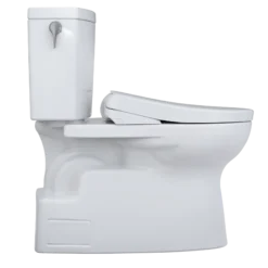 TOTO WASHLET+ Vespin II 1G Two-Piece Elongated 1.0 GPF Toilet with Auto Flush WASHLET+ S7 Contemporary Bidet Seat, Cotton White, Vitreous China|Plastic, MW4744726CUFGA#01
