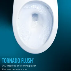 TOTO WASHLET+ Vespin II Two-Piece Elongated 1.28 GPF Toilet with Auto Flush WASHLET+ S7 Contemporary Bidet Seat, Cotton White, Vitreous China|Plastic, MW4744726CEFGA#01