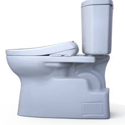 TOTO WASHLET+ Vespin II Two-Piece Elongated 1.28 GPF Toilet and WASHLET+ S7A Contemporary Bidet Seat, Cotton White, Vitreous China|Plastic, MW4744736CEFG#01
