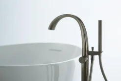 TOTO ZN Single-Handle Freestanding Tub Filler Faucet with 1.75 GPM Handshower, Brushed Nickel, Brass, TBP01301U#BN