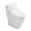 TOTOWASHLET+ Aimes One-Piece Elongated 1.28 GPF Toilet and WASHLET C5 Bidet Seat, Cotton White, Vitreous China|Plastic, MW6263084CEFG#01
