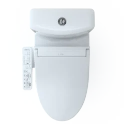 TOTOWASHLET+ Aquia IV Two-Piece Elongated Dual Flush 1.28 and 0.9 GPF Toilet and WASHLET C2 Bidet Seat, Cotton White, Vitreous China|Plastic, MW4463074CEMGN#01
