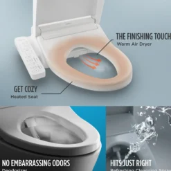 TOTOWASHLET+ Aquia IV Two-Piece Elongated Dual Flush 1.28 and 0.9 GPF Toilet and WASHLET C2 Bidet Seat, Cotton White, Vitreous China|Plastic, MW4463074CEMGN#01