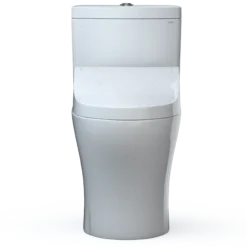 TOTOWASHLET+ Aquia IV Two-Piece Elongated Dual Flush 1.28 and 0.9 GPF Toilet and WASHLET C5 Bidet Seat, Cotton White, Vitreous China|Plastic, MW4463084CEMGN#01