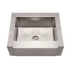 Whitehaus 30" Brushed Stainless Steel Single Bowl Farmhouse Apron Sink, 16 Gauge, WHNCMAP3026