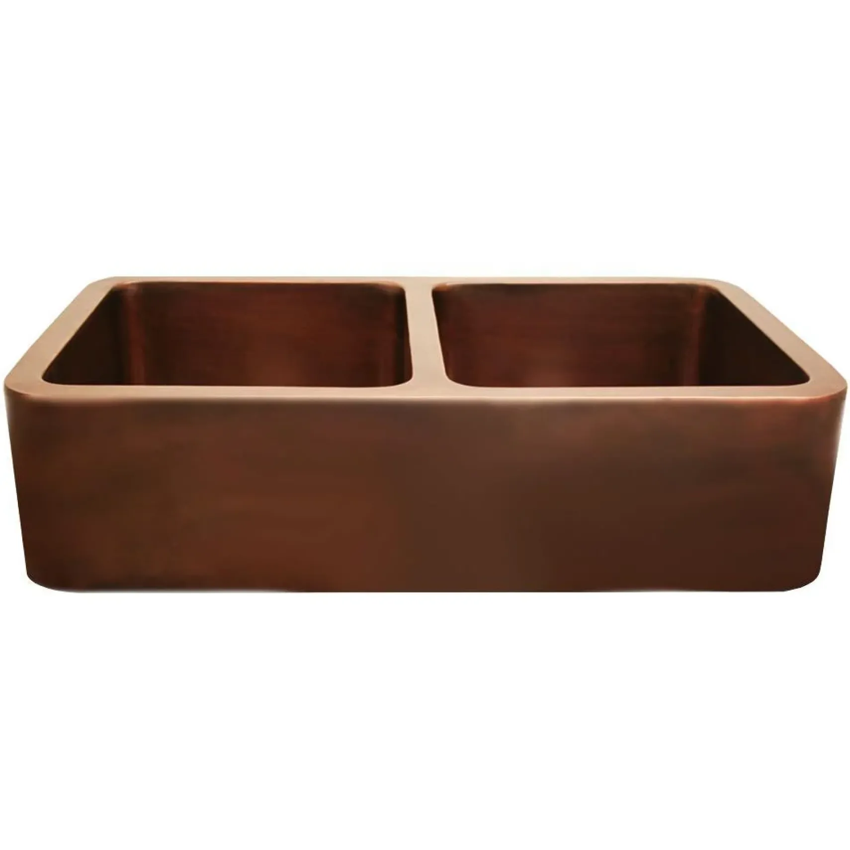 Whitehaus 36" Copper Double Bowl Farmhouse Apron Sink, WH3621COFCD-OCS
