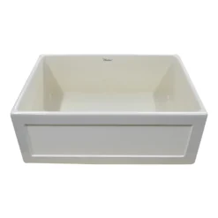 Whitehaus 27" Fireclay Farmhouse Apron Sink Sink, Biscuit, WHPLCON2719