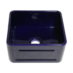 Whitehaus 20" Fireclay Farmhouse Sink, Reversible, Blue, WHFLRPL2018