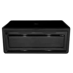 Whitehaus 24" Fireclay Farmhouse Apron Sink, Black, WHFLRPL2418