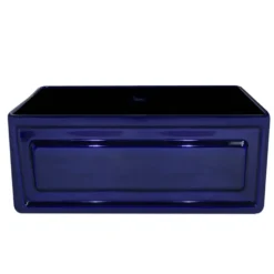 Whitehaus 24" Fireclay Farmhouse Apron Sink, Blue, WHFLRPL2418