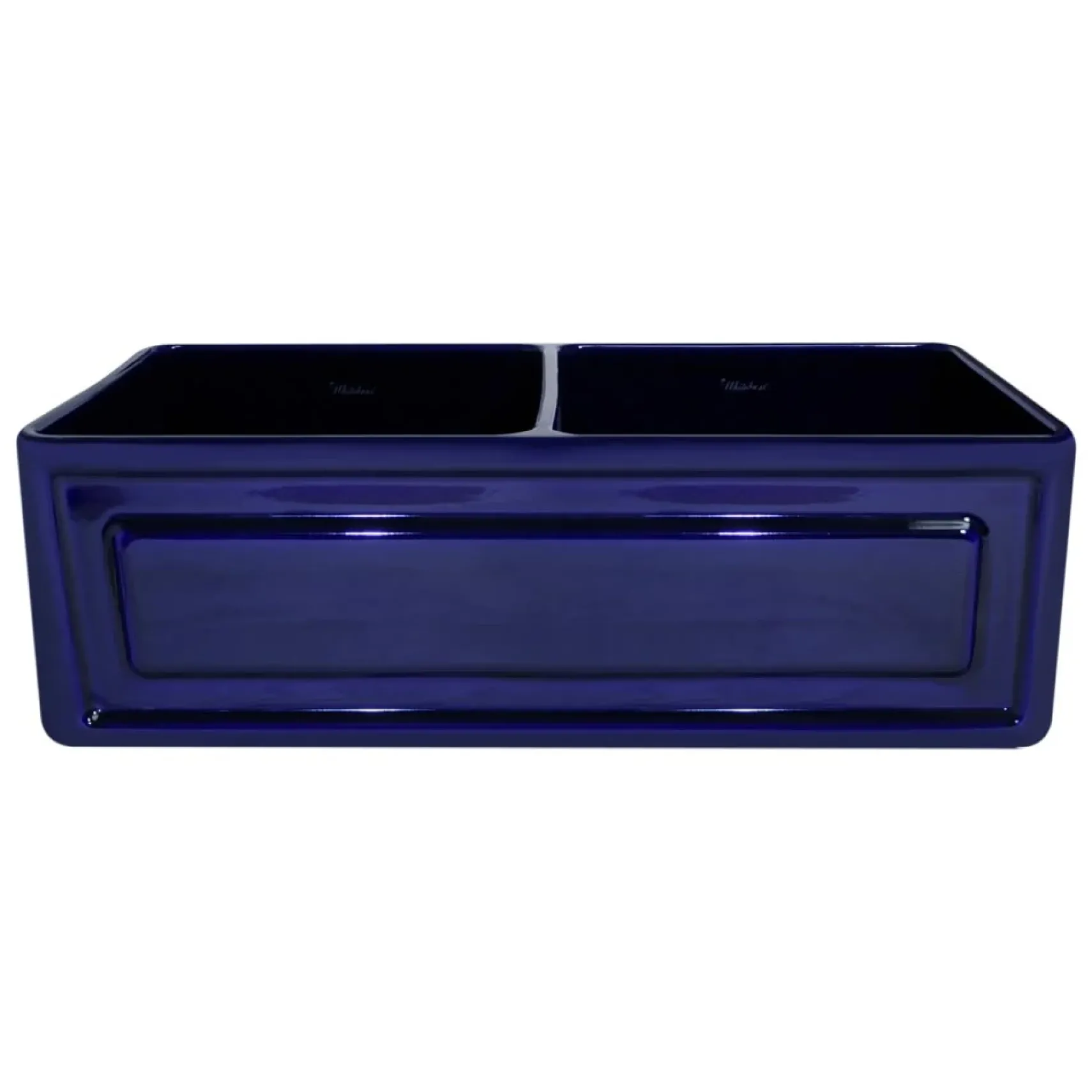 Whitehaus 33" Fireclay Farmhouse Apron Sink, Reversible, Blue, WHFLRPL3318