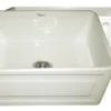 Whitehaus 24" Fireclay Farmhouse Apron Sink, Biscuit, WHFLRPL2418