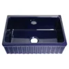 Whitehaus 30" Fireclay Farmhouse Apron Sink, Blue, Reversible, WHQ330