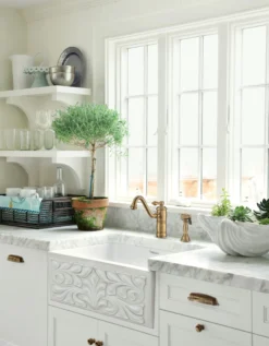 Whitehaus 30" Fireclay Farmhouse Sink, Single Bowl, Biscuit, WHFLGO3018