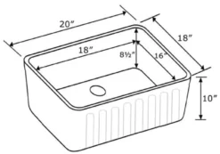 Whitehaus 20" Fireclay Farmhouse Sink, Biscuit, WHFLRPL2018