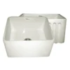 Whitehaus 20" Fireclay Farmhouse Apron Sink, Reversible, Biscuit, WHFLPLN2018