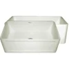 Whitehaus 30" Fireclay Single Bowl Farmhouse Apron Sink, Reversible, Biscuit, WHFLCON3018