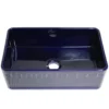 Whitehaus 30" Fireclay Single Bowl Farmhouse Apron, Reversible, Blue, WHFLATN3018
