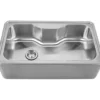 Whitehaus Noah 33.5" Stainless Steel Single Bowl Farmhouse Apron Sink, WHNAPA3016