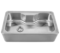 Whitehaus Noah 33.5" Stainless Steel Single Bowl Farmhouse Apron Sink, WHNAPA3016