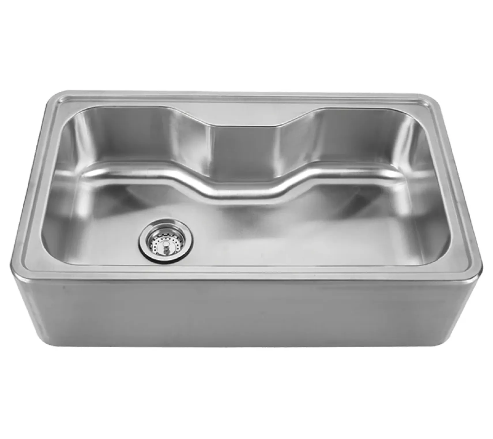 Whitehaus Noah 33.5" Stainless Steel Single Bowl Farmhouse Apron Sink, WHNAPA3016