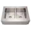 Whitehaus 36" Stainless Steel Double Bowl Farmhouse Apron Sink, 16 Gauge, WHNCMAP3621EQ