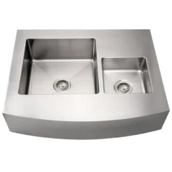 Whitehaus 36" Stainless Steel Double Bowl Farmhouse Apron Sink, 16 Gauge, WHNCMDAP3629