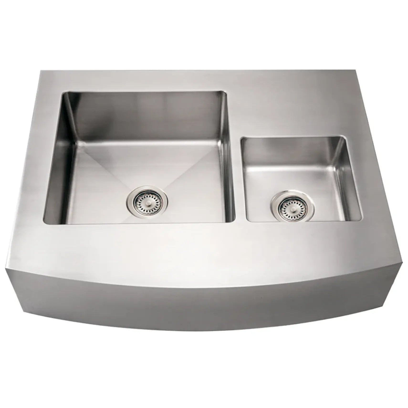 Whitehaus 36" Stainless Steel Double Bowl Farmhouse Apron Sink, 16 Gauge, WHNCMDAP3629