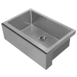 Whitehaus 30" Stainless Steel Farmhouse Apron Sink Kit, Gunmetal, WHNPL3020-GM