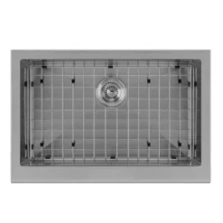 Whitehaus 30" Stainless Steel Farmhouse Apron Sink Kit, Gunmetal, WHNPL3020-GM
